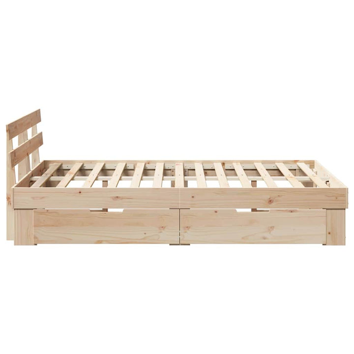 Sengestel med hovedgærde Brun 120 x 190 cm Massiv fyrretræ