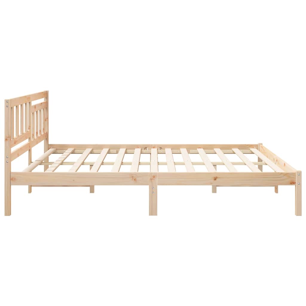Sengestel med hovedgærde Brun 180 x 200 cm Massiv fyrretræ