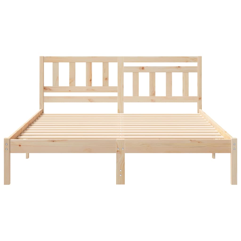Sengestel med hovedgærde Brun 160 x 200 cm Massiv fyrretræ