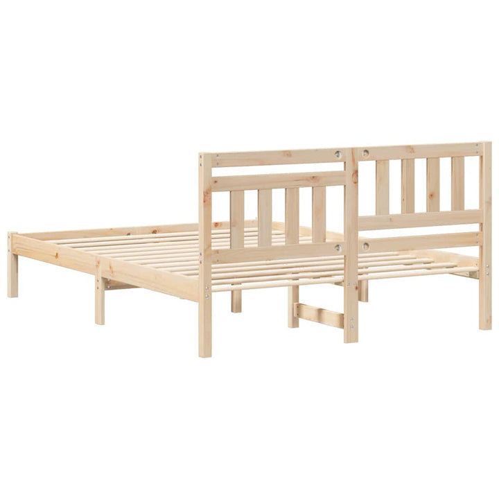 Sengestel med hovedgærde Brun 120 x 200 cm Massiv fyrretræ
