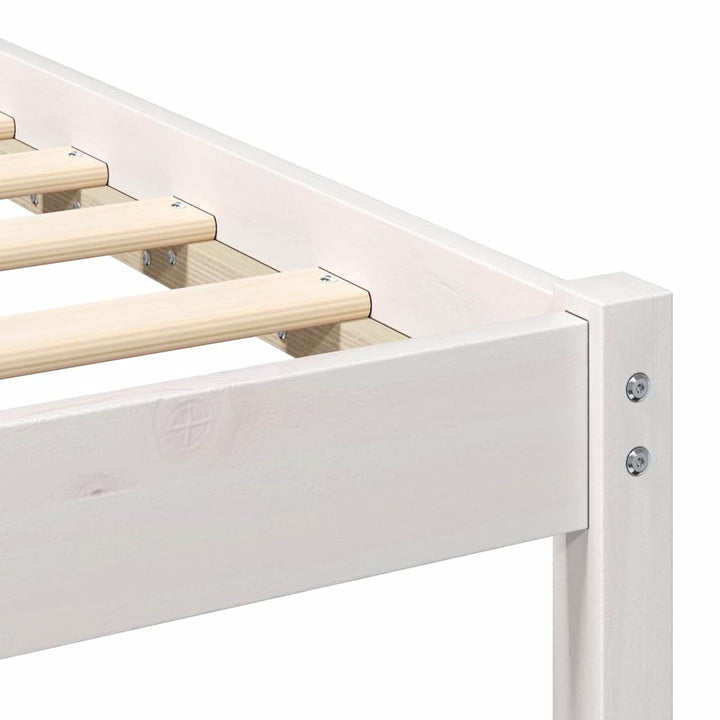 Sengestel med hovedgærde Hvid 135 x 190 cm Massiv fyrretræ