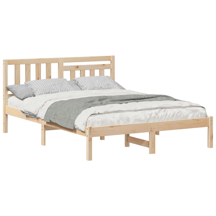 Sengestel med hovedgærde Brun 120 x 190 cm Massiv fyrretræ