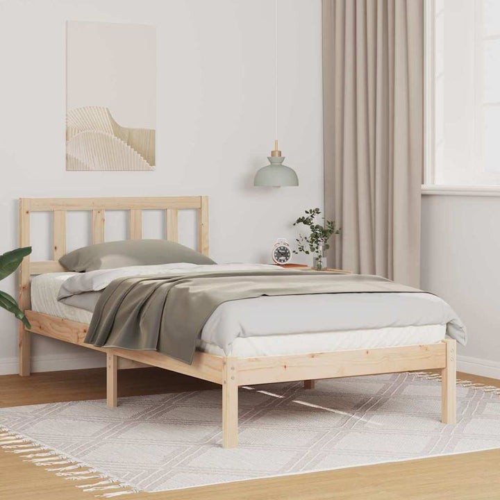 Sengestel med hovedgærde Brun 80 x 200 cm Massiv fyrretræ