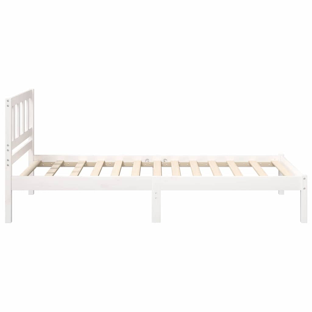 Sengestel med hovedgærde Hvid 80 x 200 cm Massiv fyrretræ