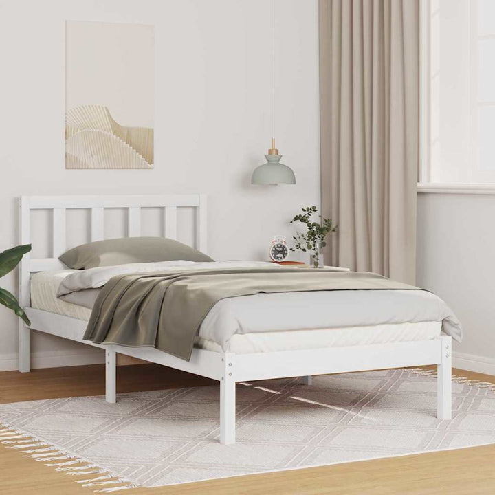 Sengestel med hovedgærde Brun 100 x 200 cm Massiv fyrretræ