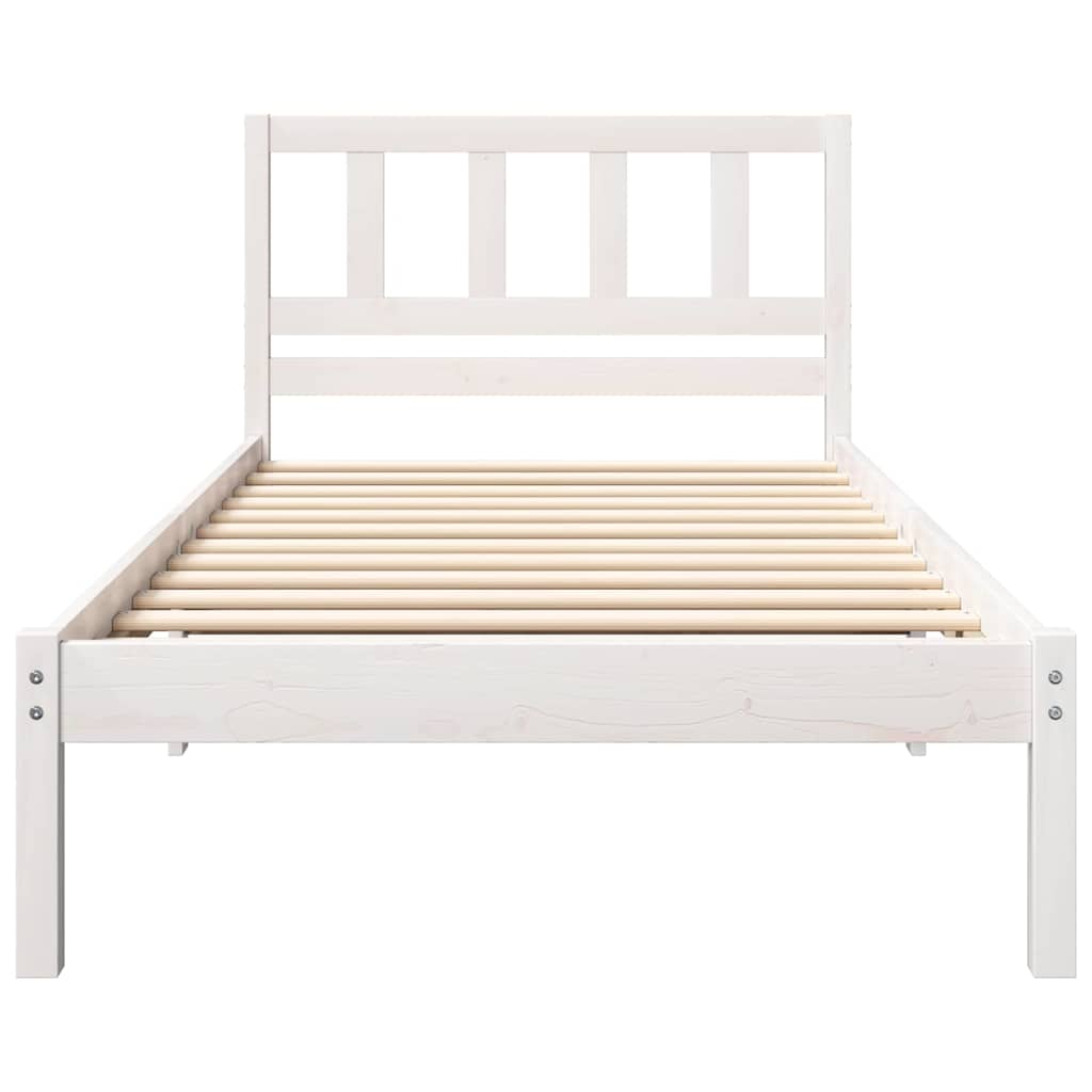 Sengestel med hovedgærde Brun 100 x 200 cm Massiv fyrretræ