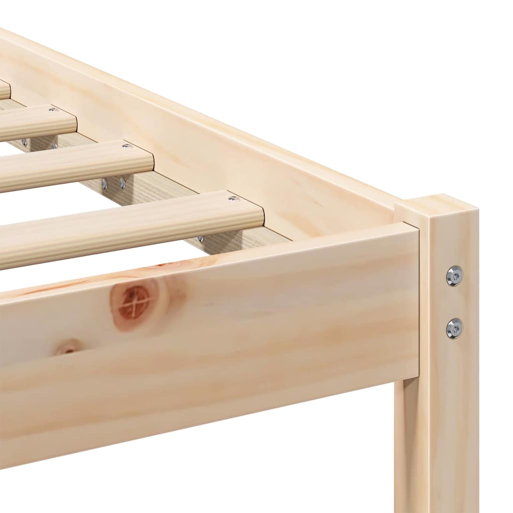 Sengestel med hovedgærde Brun 90 x 190 cm Massiv fyrretræ