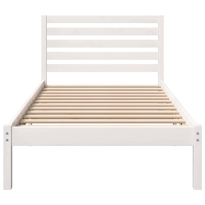 Sengestel med hovedgærde Hvid 80 x 200 cm Massiv fyrretræ