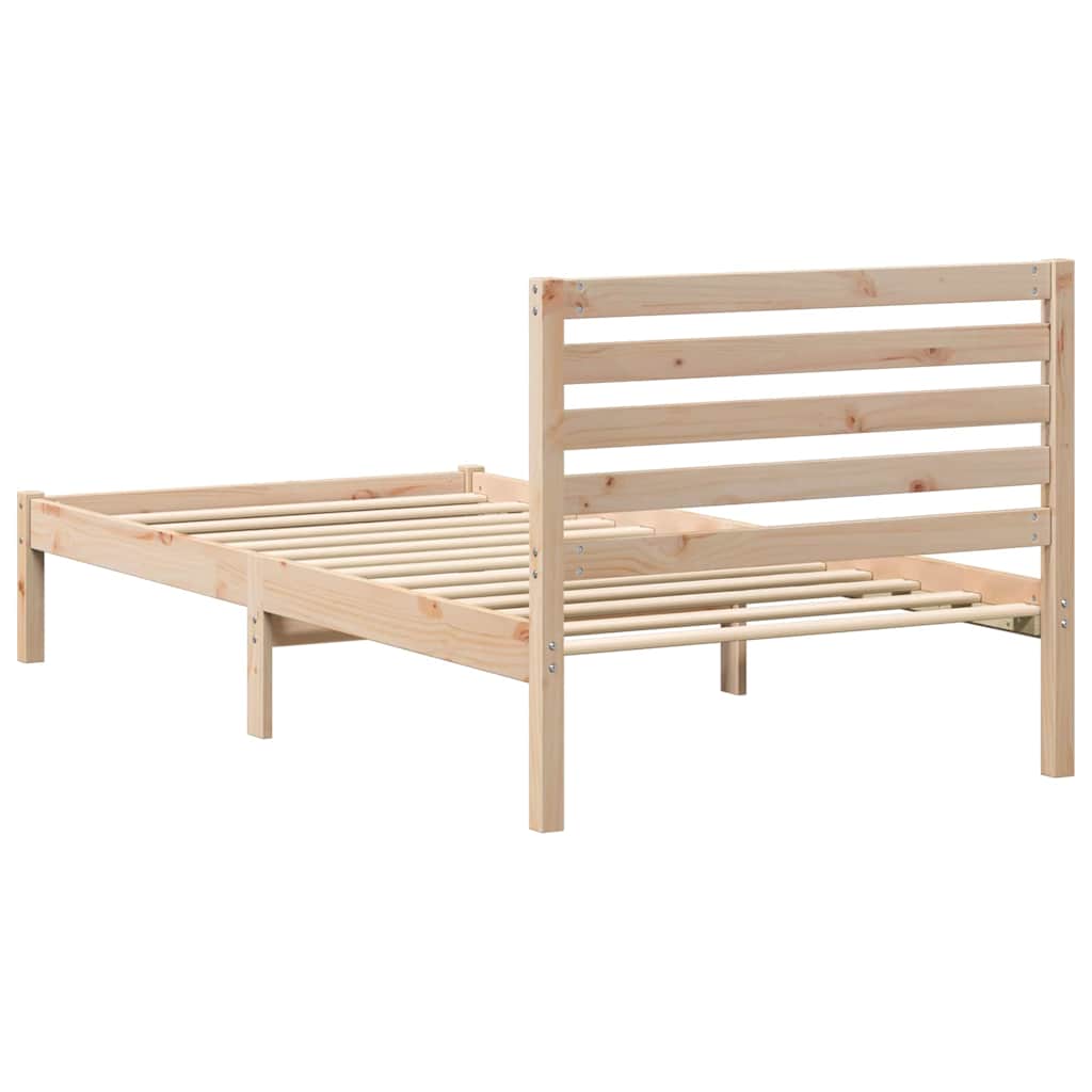 Sengestel med hovedgærde Brun 100 x 200 cm Massiv fyrretræ