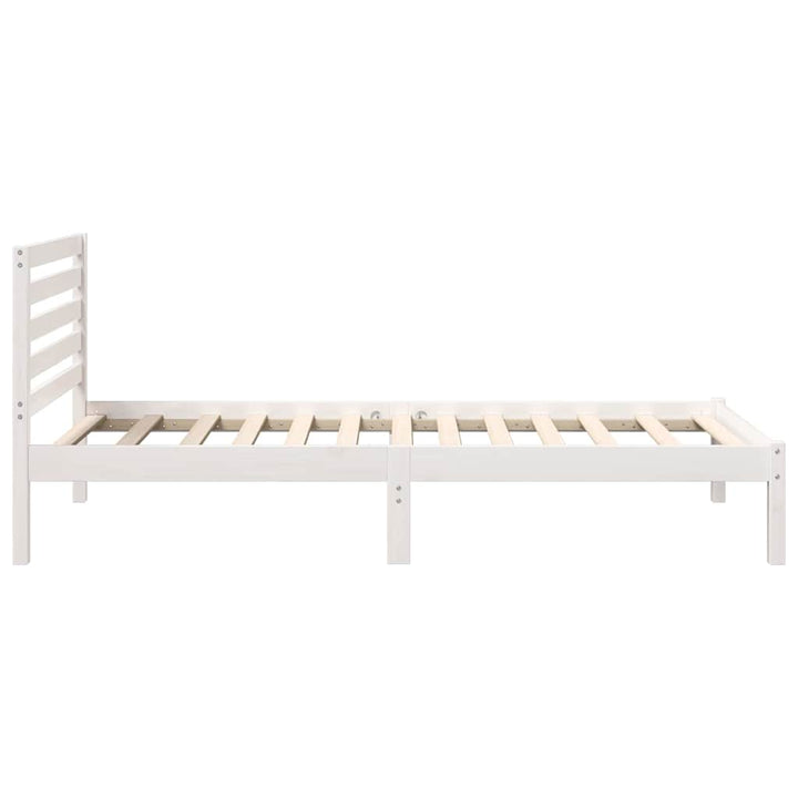 Sengestel med hovedgærde Hvid 100 x 200 cm Massiv fyrretræ