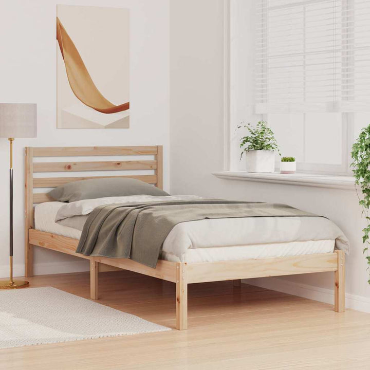 Sengestel med hovedgærde Brun 90 x 190 cm Massiv fyrretræ