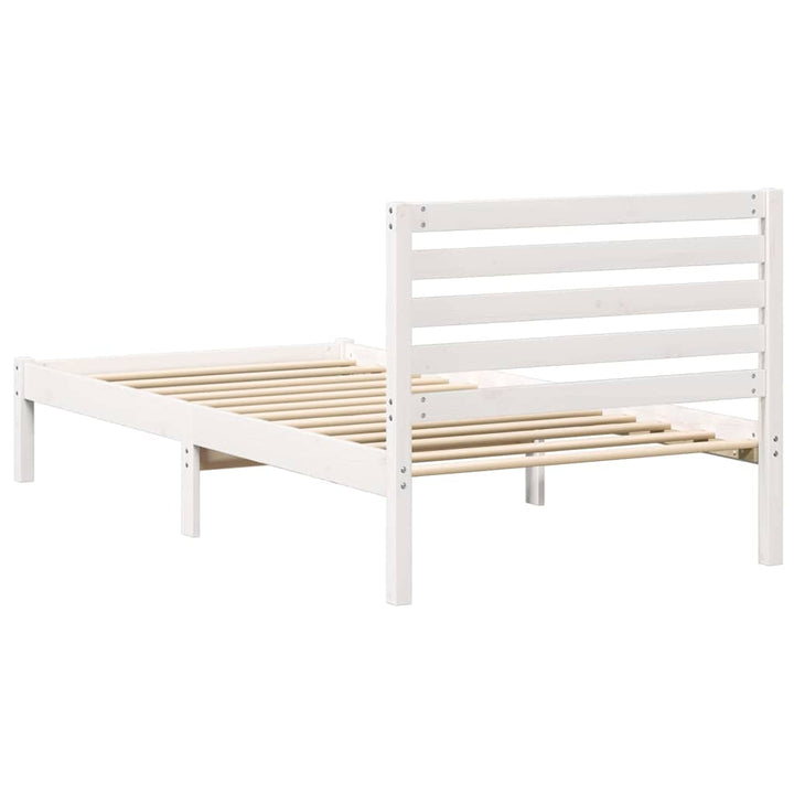 Sengestel med hovedgærde Hvid 90 x 190 cm Massiv fyrretræ