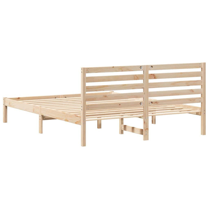 Sengestel med hovedgærde Brun 160 x 200 cm Massiv fyrretræ