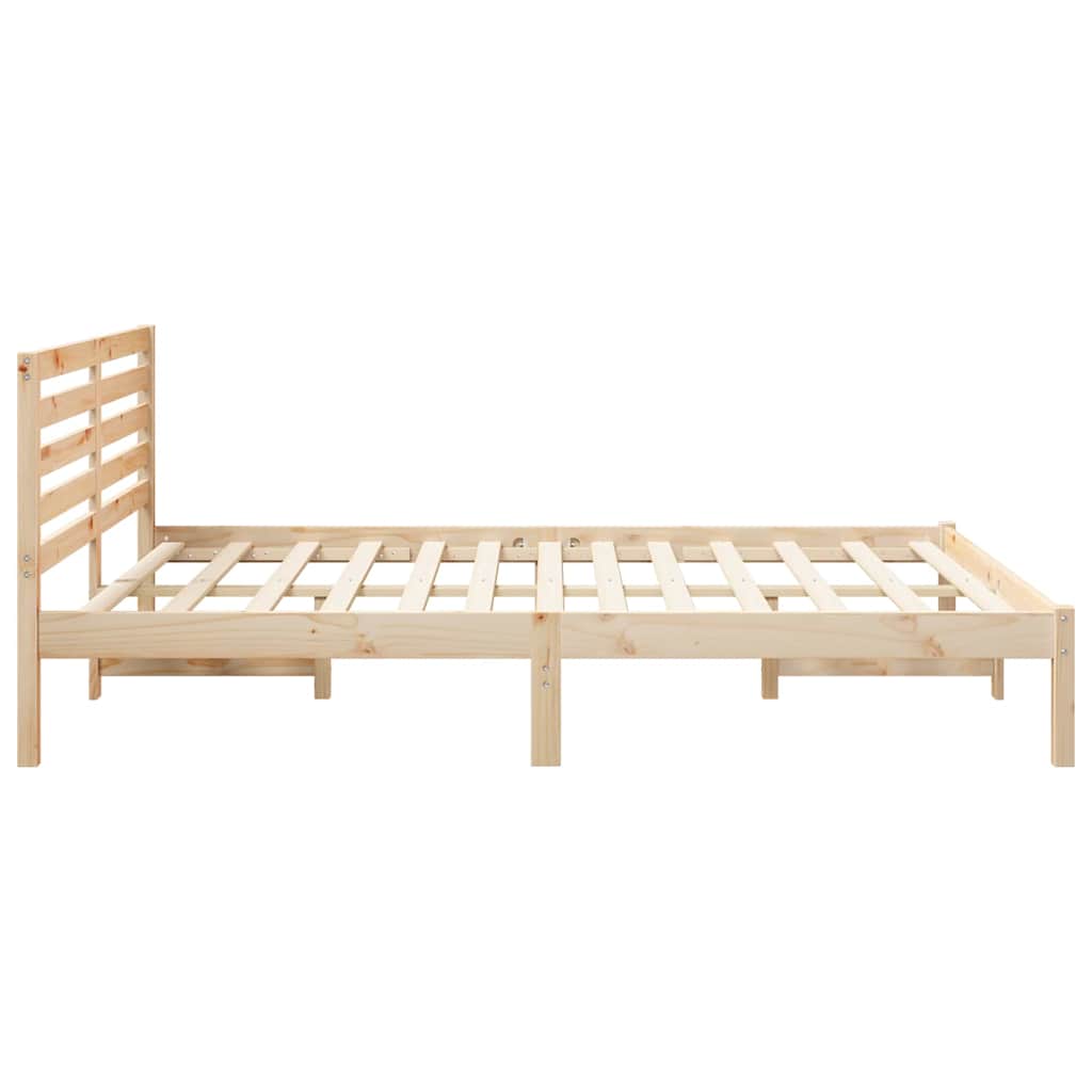 Sengestel med hovedgærde Brun 160 x 200 cm Massiv fyrretræ