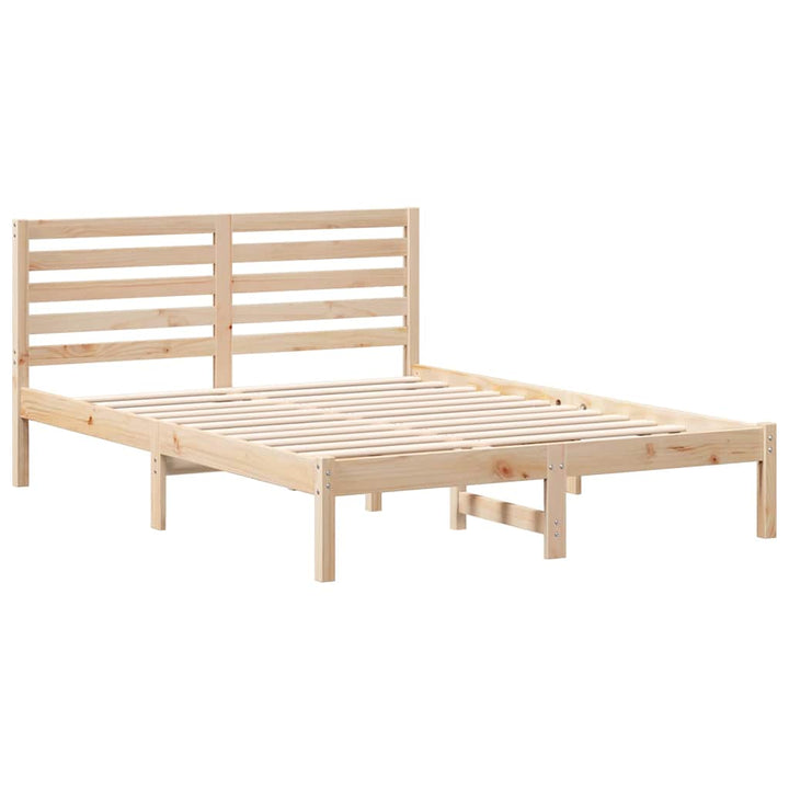 Sengestel med hovedgærde Brun 120 x 200 cm Massiv fyrretræ