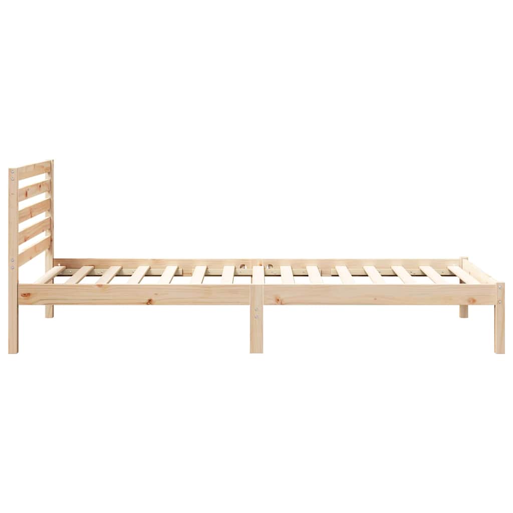 Sengestel med hovedgærde Brun 90 x 210 cm Massiv fyrretræ