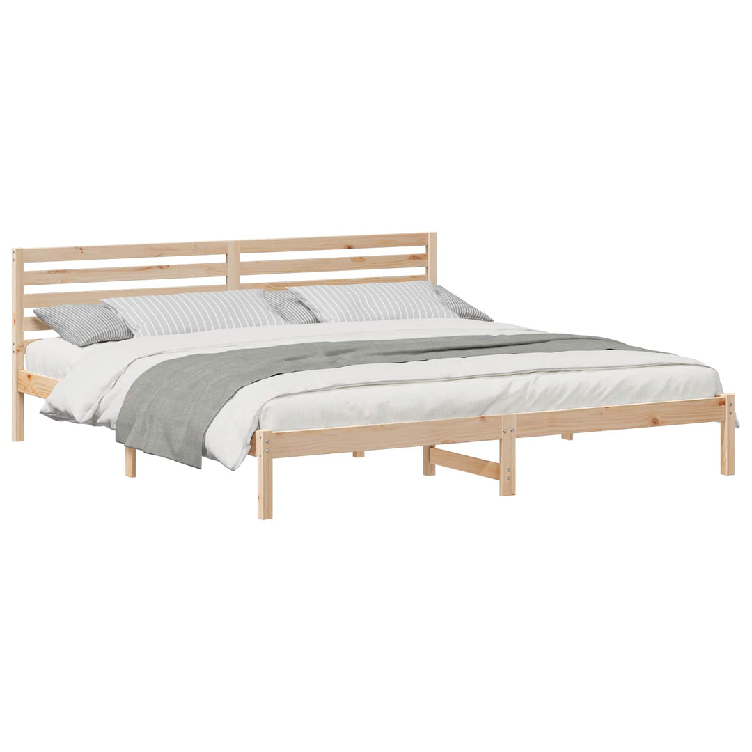 Sengestel med hovedgærde Brun 180 x 210 cm Massiv fyrretræ