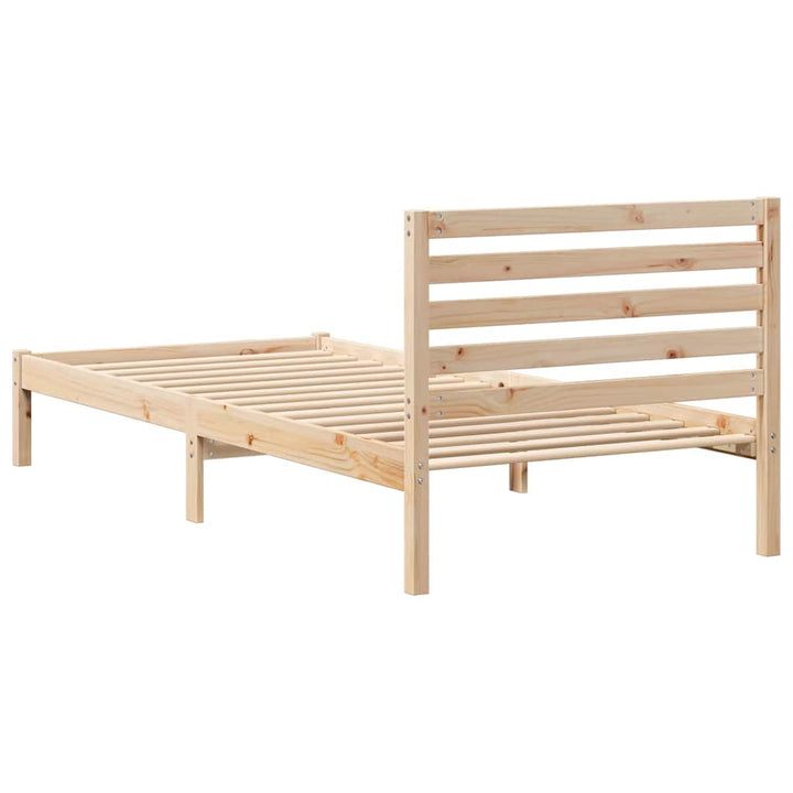 Sengestel med hovedgærde Brun 80 x 220 cm Massiv fyrretræ