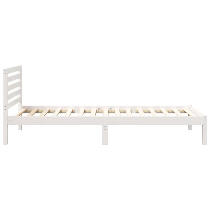 Sengestel med hovedgærde Hvid 80 x 220 cm Massiv fyrretræ
