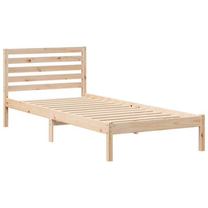 Sengestel med hovedgærde Brun 100 x 220 cm Massiv fyrretræ