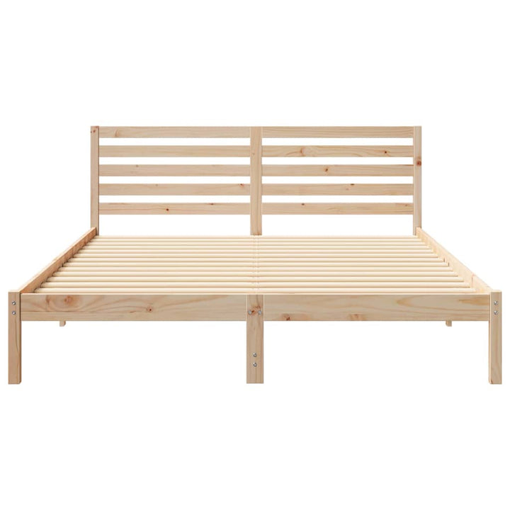 Sengestel med hovedgærde Brun 160 x 220 cm Massiv fyrretræ