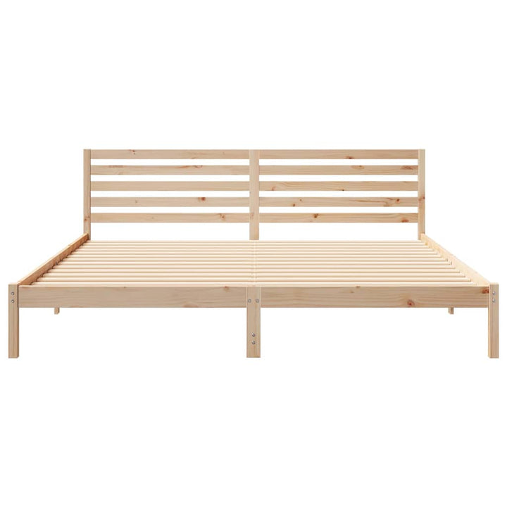 Sengestel med hovedgærde Brun 180 x 220 cm Massiv fyrretræ