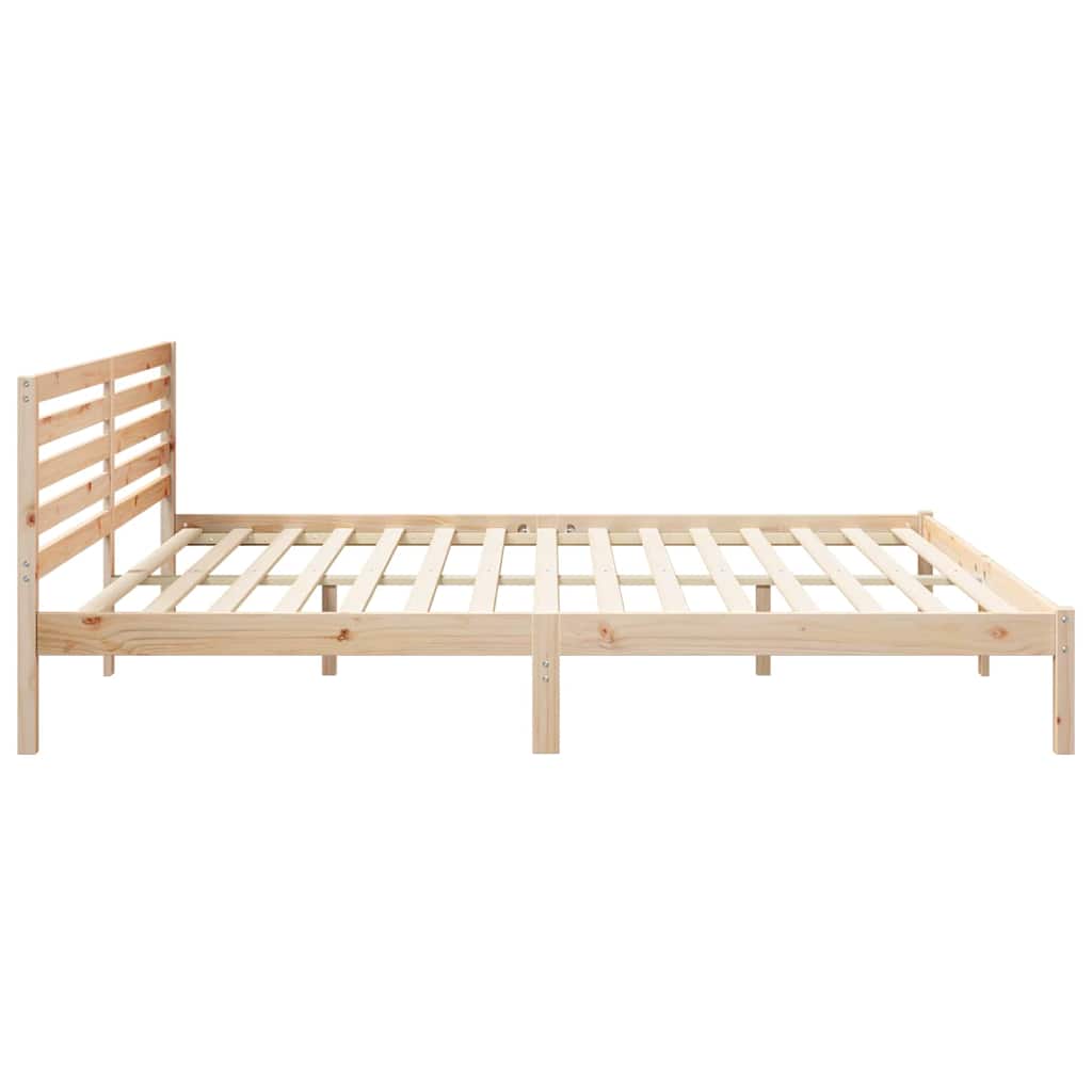 Sengestel med hovedgærde Brun 180 x 220 cm Massiv fyrretræ