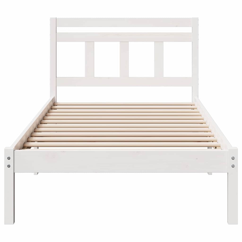 Sengestel Hvid 80 x 200 cm Massiv fyrretræ
