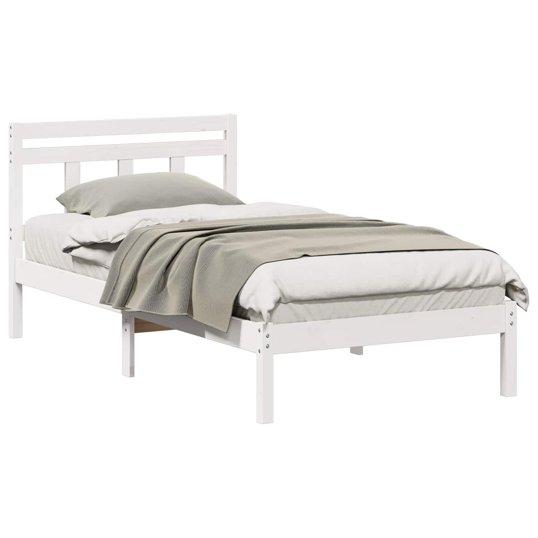 Sengestel Hvid 100 x 200 cm Massiv fyrretræ