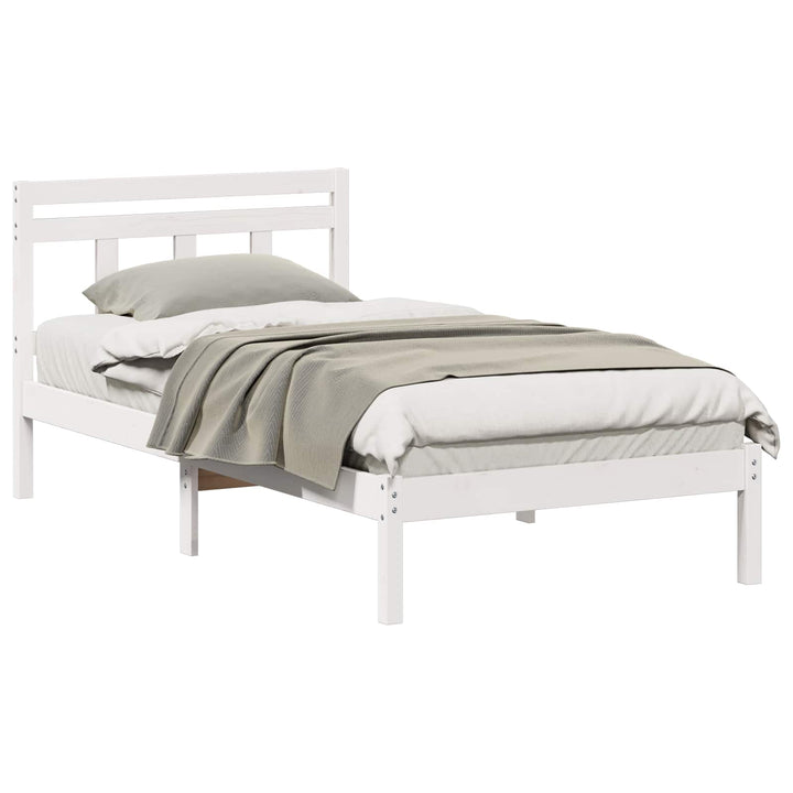 Sengestel Hvid 100 x 200 cm Massiv fyrretræ