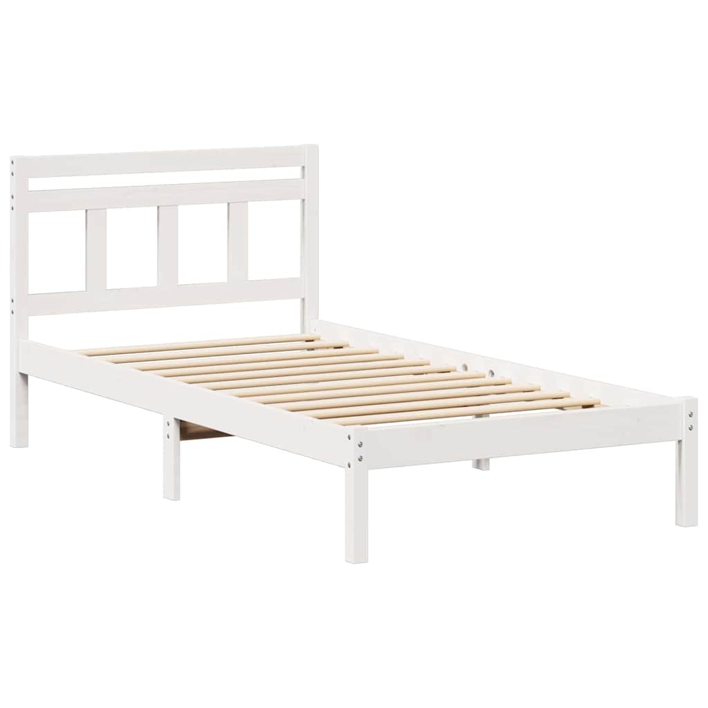 Sengestel Hvid 100 x 200 cm Massiv fyrretræ
