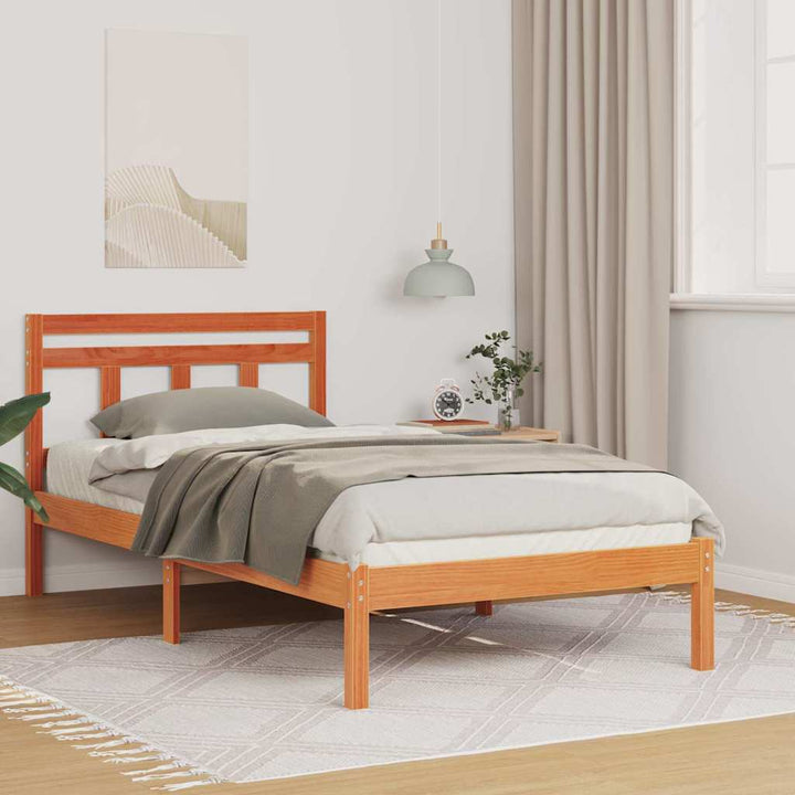 Sengestel Brun 100 x 200 cm Massiv fyrretræ
