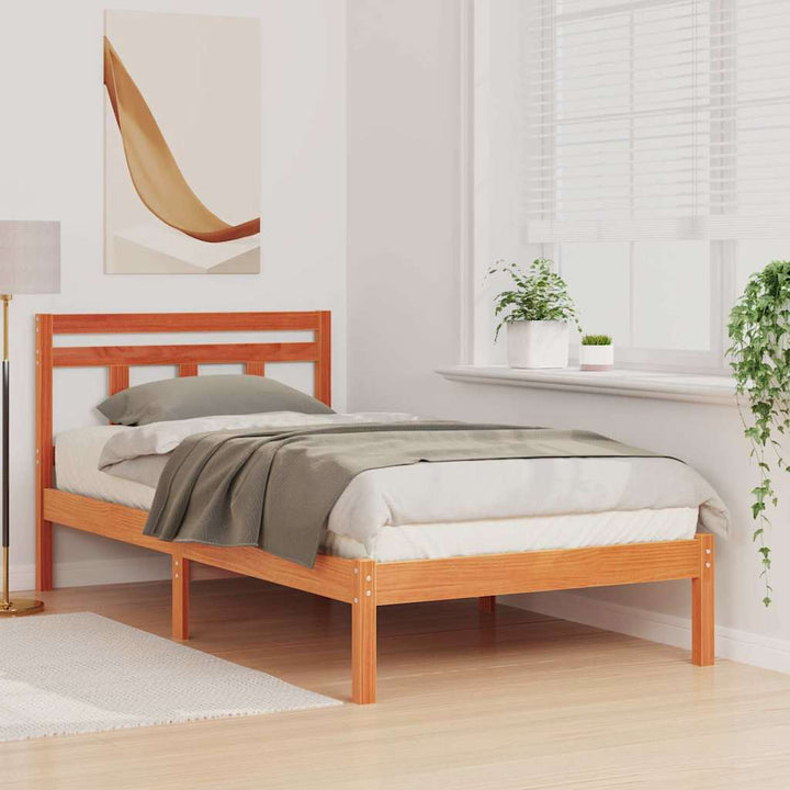 Sengestel Brun 100 x 200 cm Massiv fyrretræ