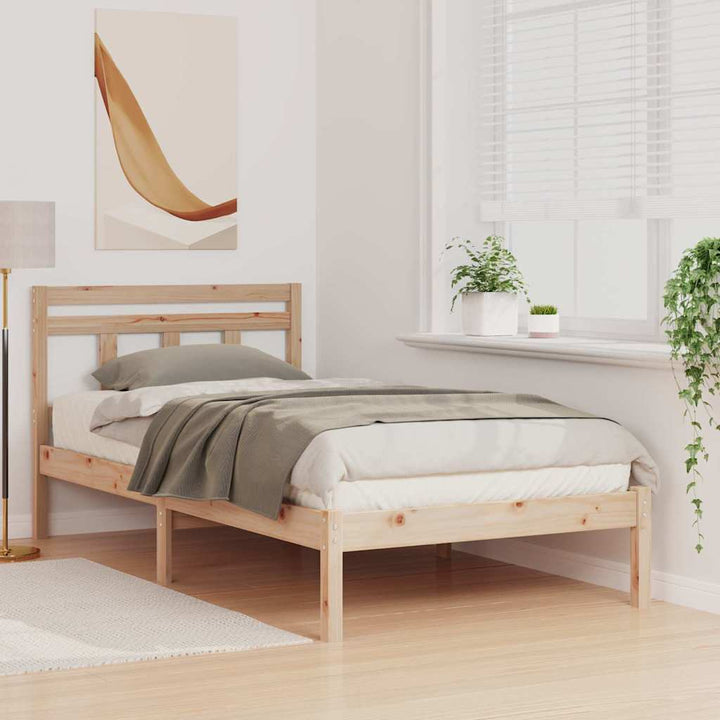 Sengestel Brun 90 x 190 cm Massiv fyrretræ