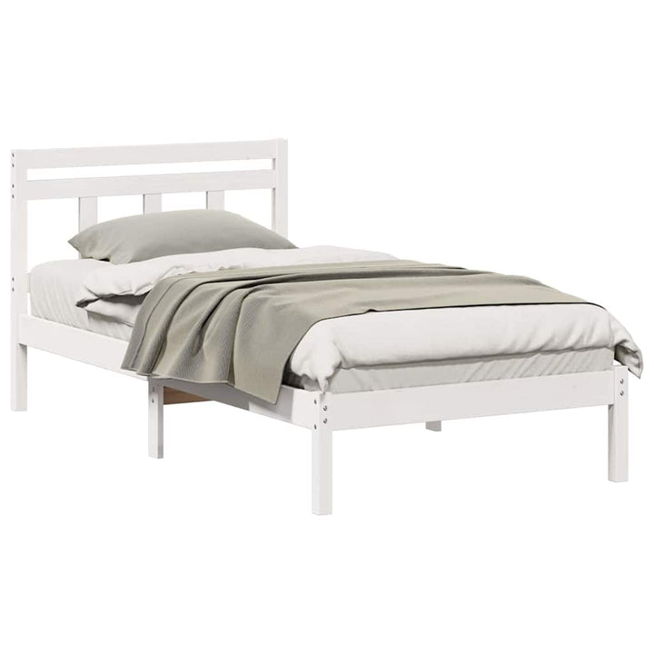 Sengestel Hvid 90 x 190 cm Massiv fyrretræ