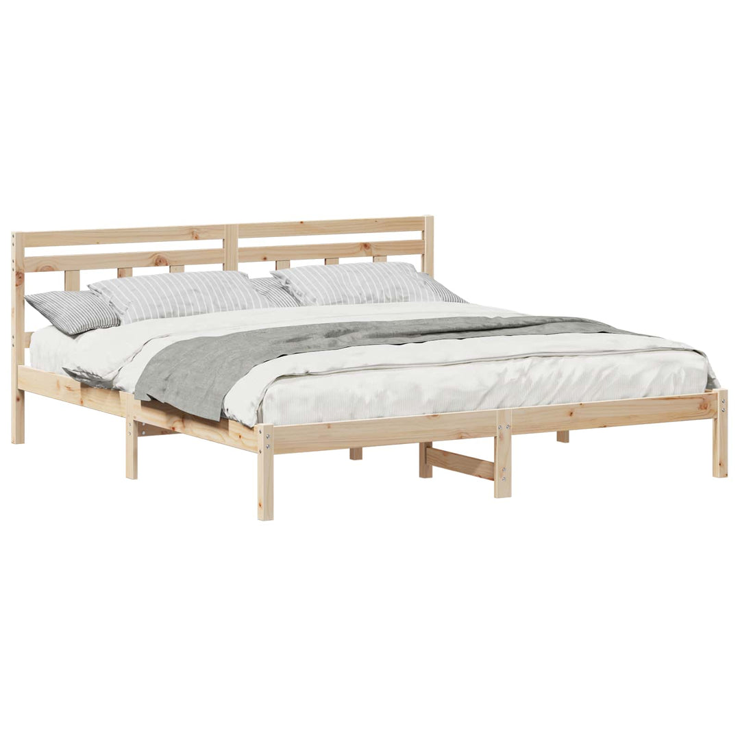 Sengestel Brun 200 x 200 cm Massiv fyrretræ