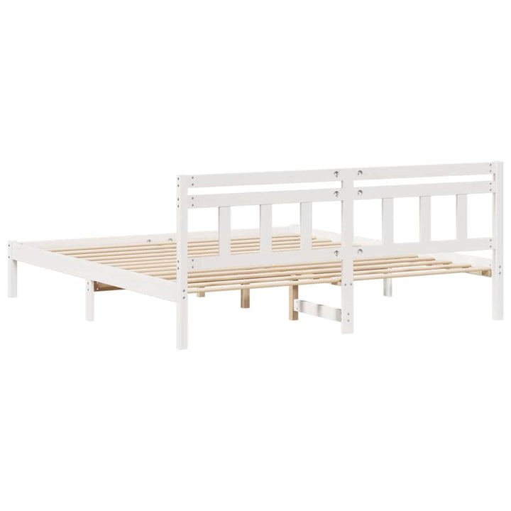 Sengestel Hvid 200 x 200 cm Massiv fyrretræ