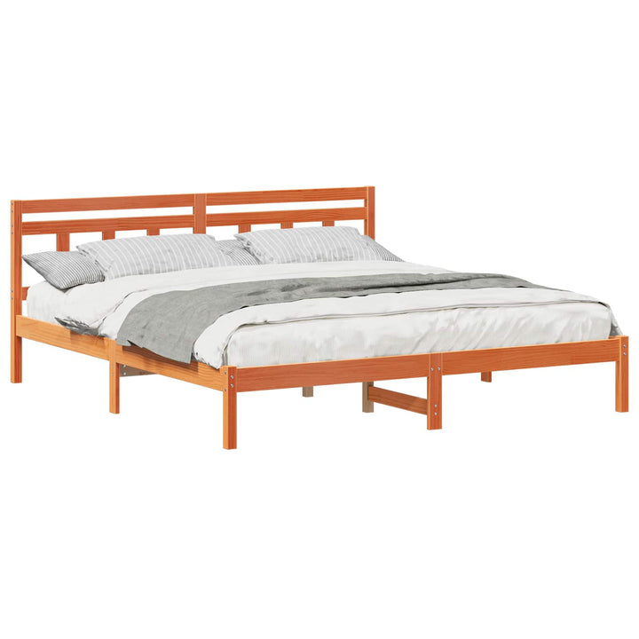 Sengestel Brun 200 x 200 cm Massiv fyrretræ