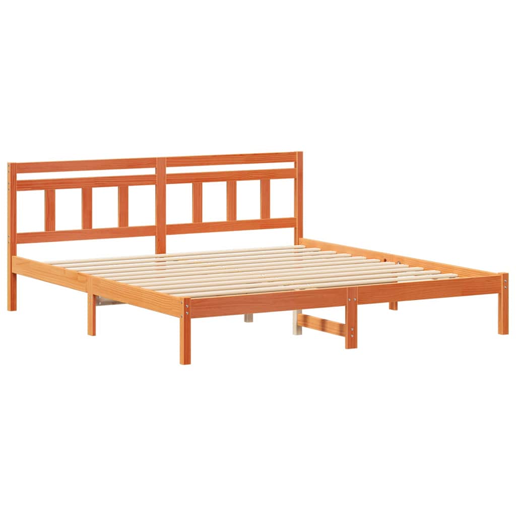 Sengestel Brun 200 x 200 cm Massiv fyrretræ