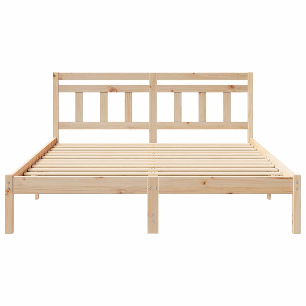 Sengestel Brun 160 x 200 cm Massiv fyrretræ