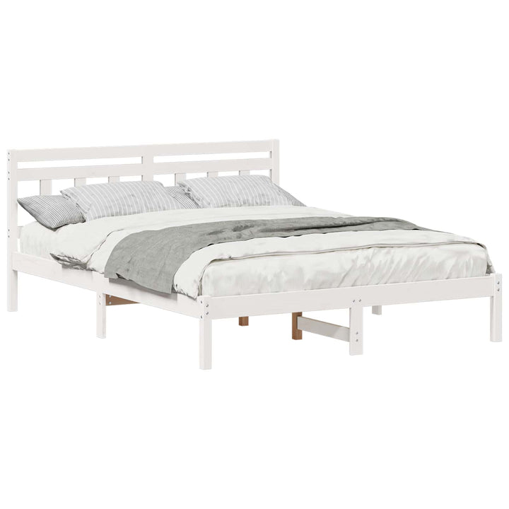 Sengestel Hvid 160 x 200 cm Massiv fyrretræ