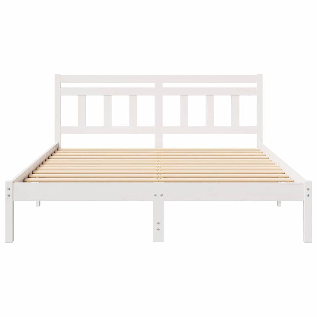 Sengestel Hvid 160 x 200 cm Massiv fyrretræ