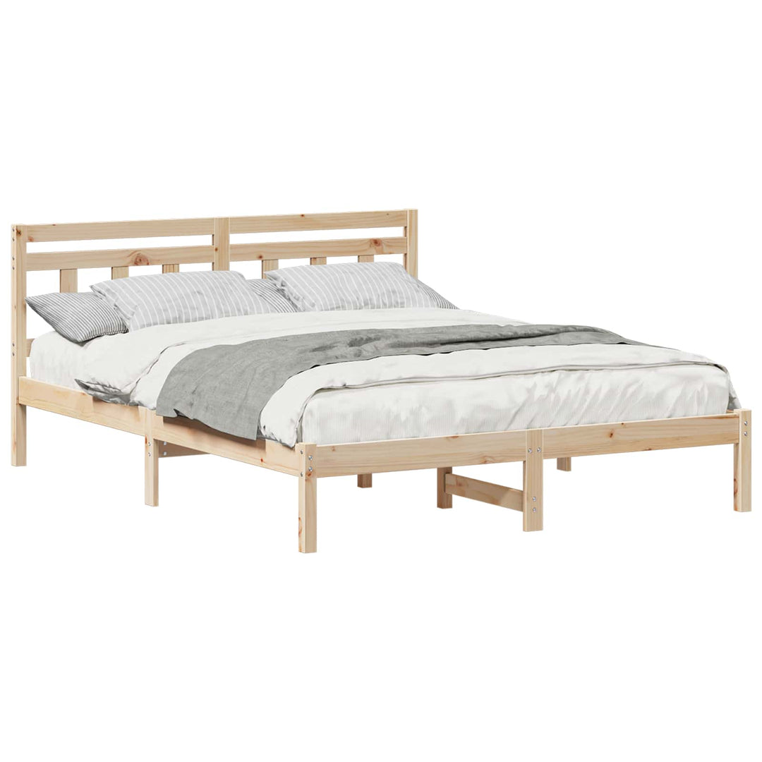 Sengestel Brun 150 x 200 cm Massiv fyrretræ