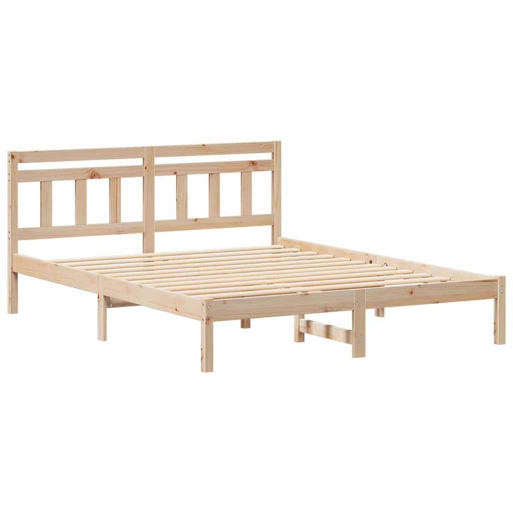 Sengestel Brun 150 x 200 cm Massiv fyrretræ