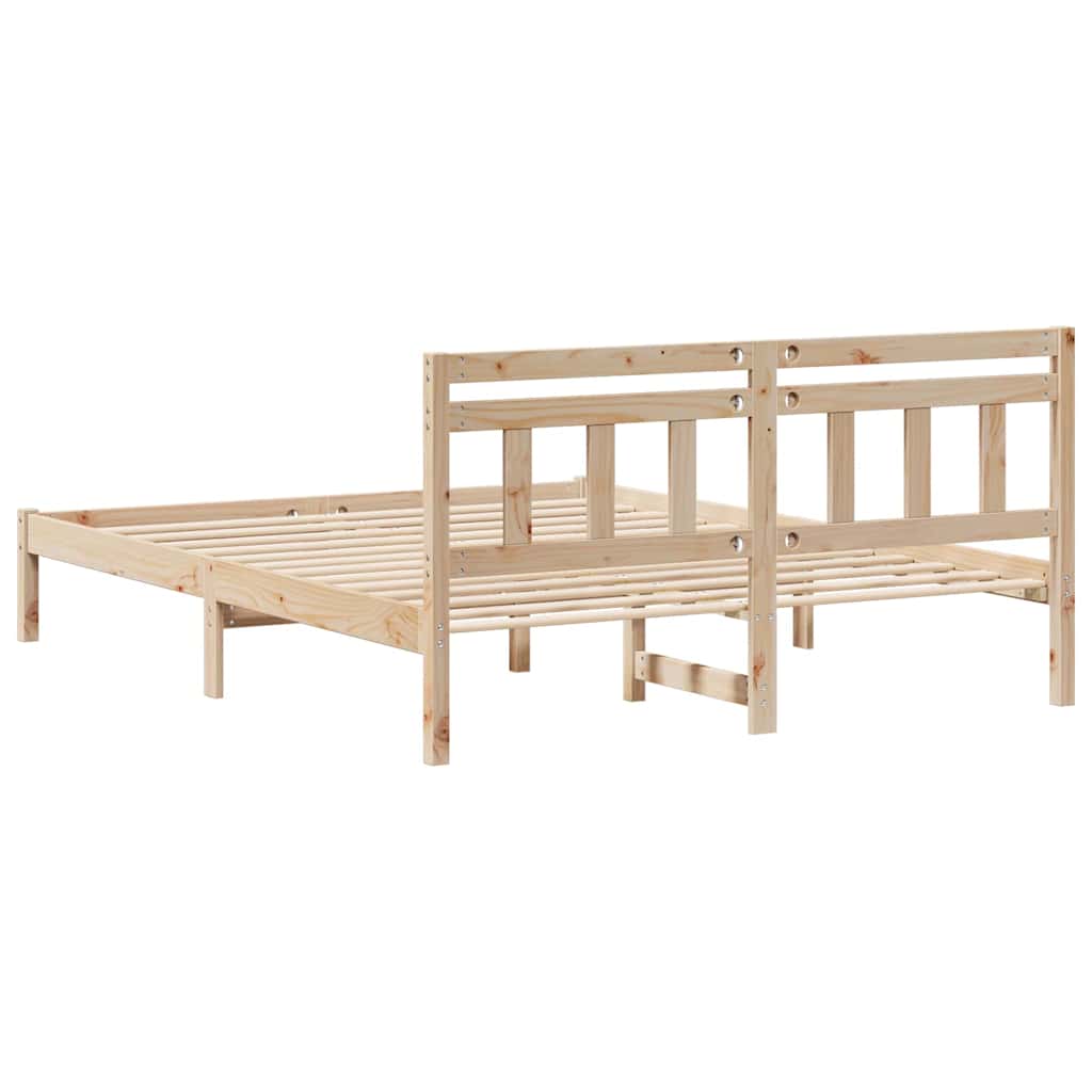Sengestel Brun 150 x 200 cm Massiv fyrretræ