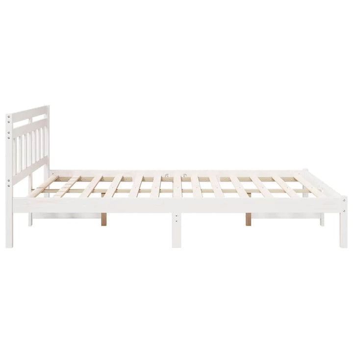 Sengestel Hvid 150 x 200 cm Massiv fyrretræ