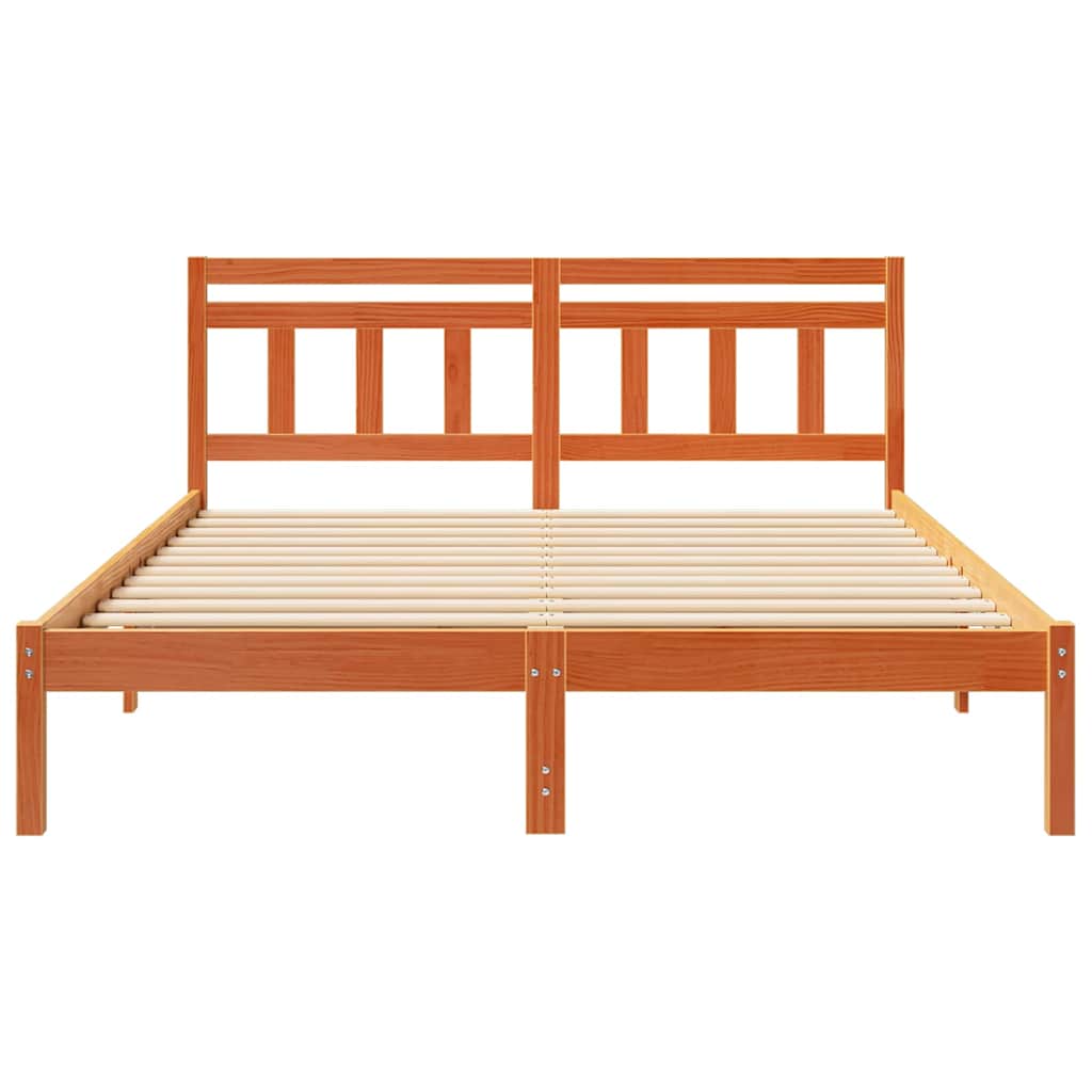 Sengestel Brun 150 x 200 cm Massiv fyrretræ