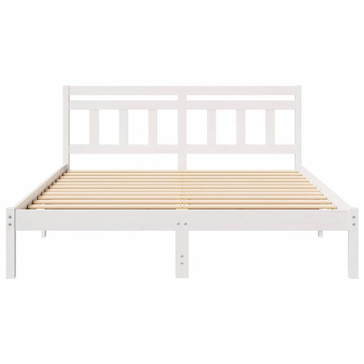 Sengestel Hvid 140 x 200 cm Massiv fyrretræ