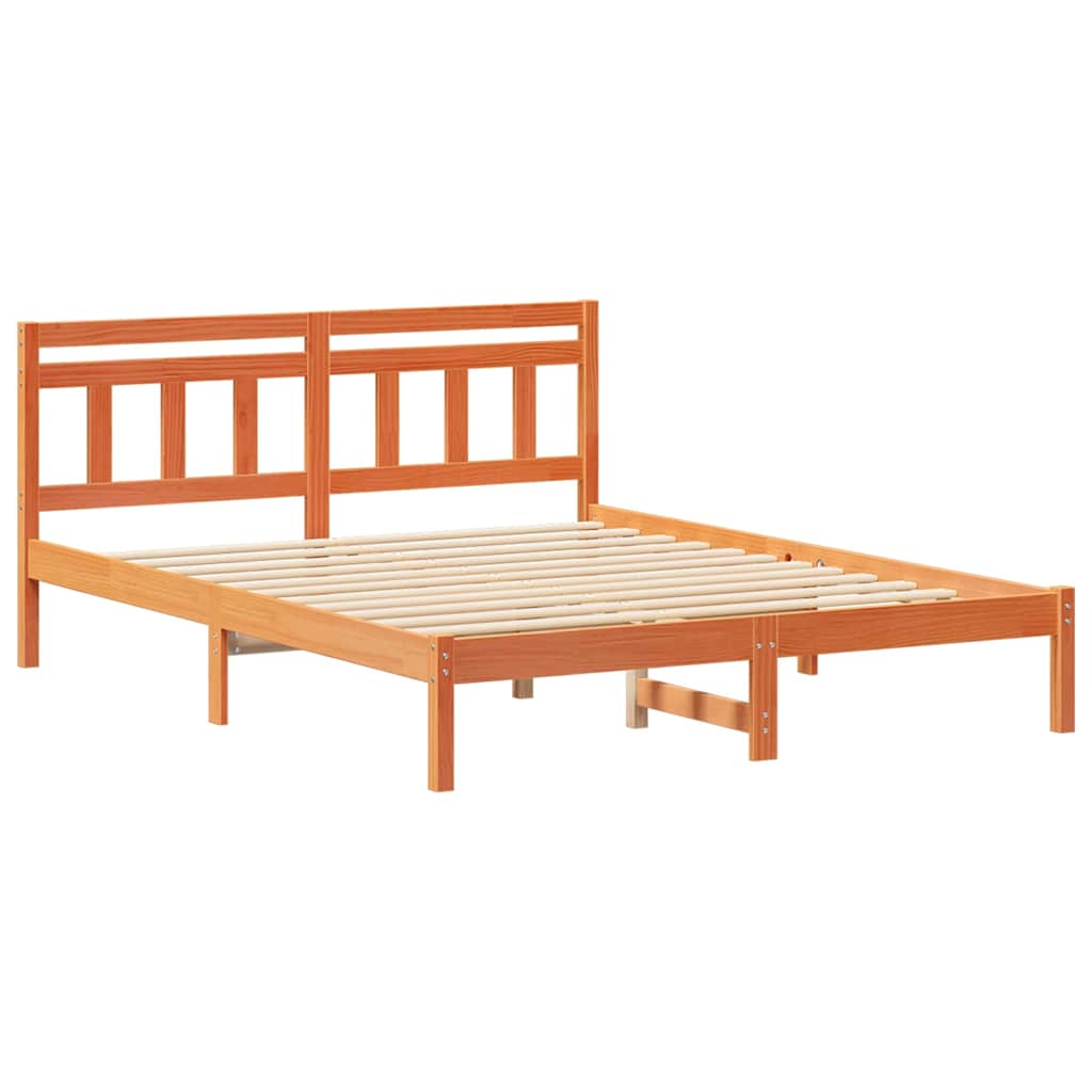 Sengestel Brun 140 x 200 cm Massiv fyrretræ