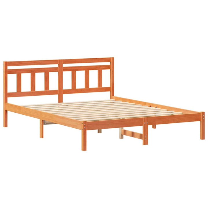 Sengestel Brun 140 x 200 cm Massiv fyrretræ